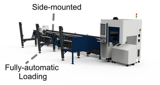 kaufen Seitlich montierte Rohrmetall-Laser-Schneidmaschine, vollautomatische Beladung, 1500W-20KW online manufacture