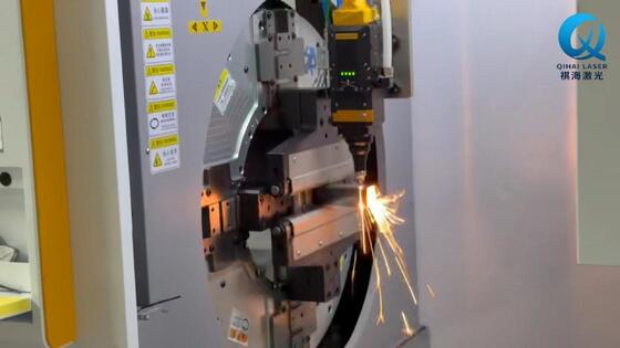 Buy QH-6024GB 6m 240mm Large Chuck 20000W Heavy Duty Tube Laser Cutting Machine Bevel Cutting online manufacture