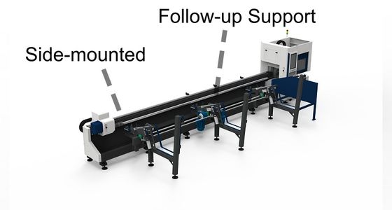 5500-6500mm Tube Length Tube Cutting Machine Side Mounted Lathe Follow Up Support